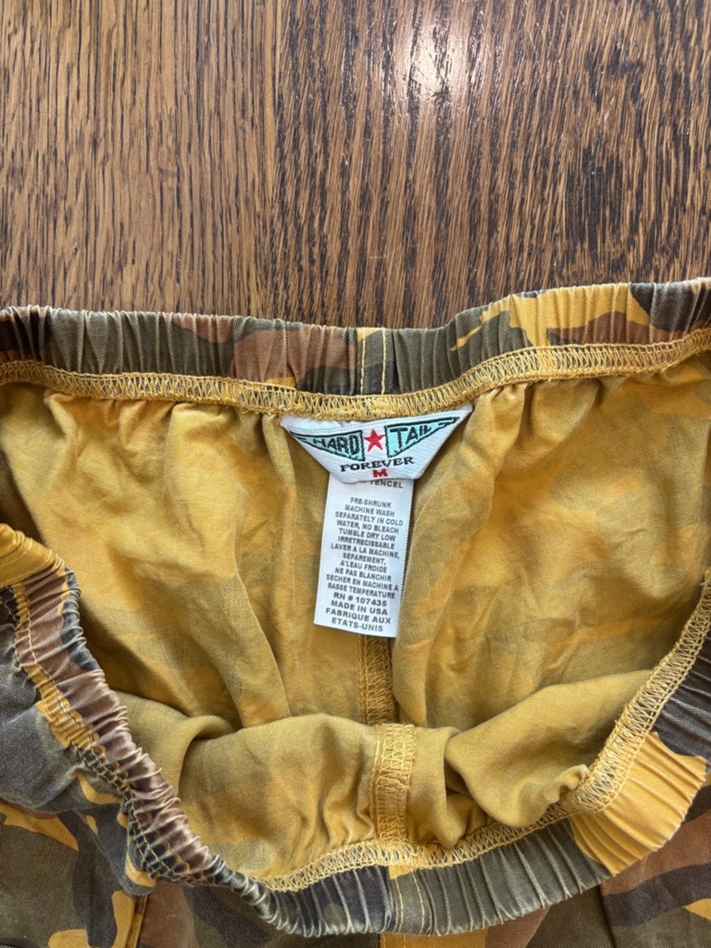 Hard Tail Camo Track Pants with Yellow Side Panels - Picture 2 of 5